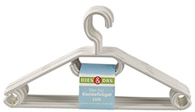 1 bis 200 (30) Stück qualitativ hochwertige Kunststoff Kleiderbügel Weiß von DIES&DAS mit Antirutschrillen 360 Grad drehbarer Harken Gürtel und Krawattenhalter Hosensteg Bügel Bügelset Garderobenbügel Wäschebügel Universalkleiderbügel und Rock Harken Aufhänger Gürtelhalter Hosenbügel mit antirutsch Rillen