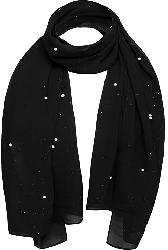 Basic Sense Chiffon Pearl Scarf Luxurious Head Wrap Hijab