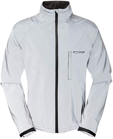 Ettore Mens Cycling Jacket Waterproof Breathable High Visibility Reflective Silver - Night Glow - L