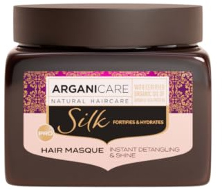 ARGANICARE – Máscara fortalecedora para el cabello con proteína de seda – Cuidado de todo tipo de cabello – Bote 500 ml