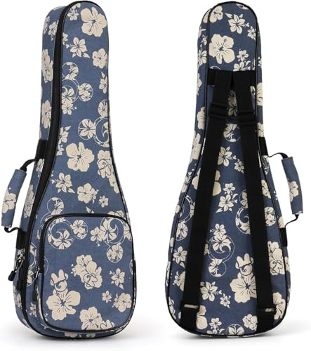 SHANNA Bunte Ukulele Tasche 21 Zoll, Gigbag für Konzert Ukulelen, Gigbag für Sopran Ukulelen mit Verstellbarem Schultergurt und Bequemem Tragegriff, Dicke Polsterung und Verstärkter Reißverschluss