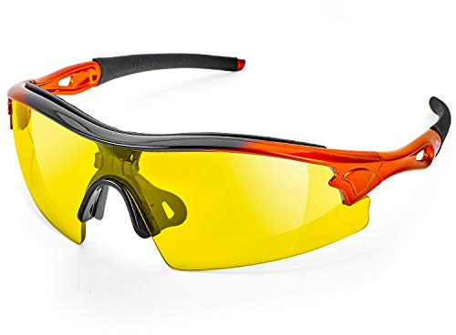 ToolFreak Reevo Schutzbrille, HD gelbe Linse, UV- und Schlagschutz, eingebaute Sicherheitskennzeichnung nach EN166FT