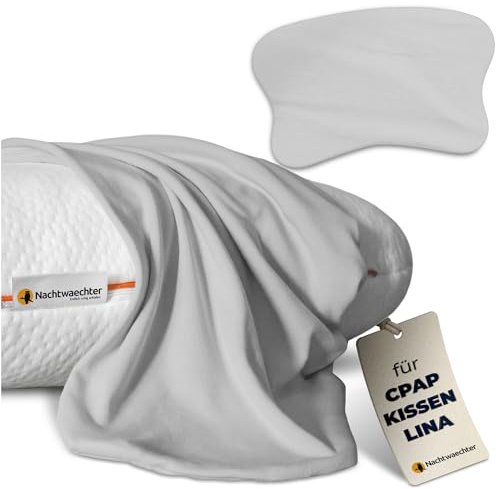 Nachtwaechter Kissen-Bezug für Seitenschläfer- und CPAP-Kissen LINA, grau