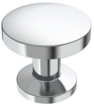 Alzassbg 10 Pack Polished Chrome Cabinet Knobs, 1.1 Inch(30mm) Diameter Round Cabinet Knob Hardware for Kitchen Dresser Drawer AL6044CP