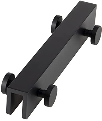 Hakenleiste für Glasduschwände, Doppel-Hakenleiste mit 4 Haken, Handtuchalter (schwarz)