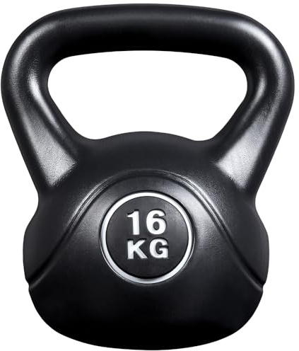 Yaheetech Pesa Rusa Hormigón 16 KG Kettlebell con Mango Ergonómico en Casa