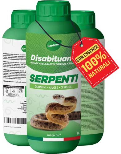 Gardemia Disabituante Anti Serpenti Granulare 1L Sgradito Azione Naturale Barriera Olfattiva a Vipere Bisce Rettili Giardino Dissuasore Vegetale Alternativa Eco a Repellente Ultrasuoni Veleno Trappole