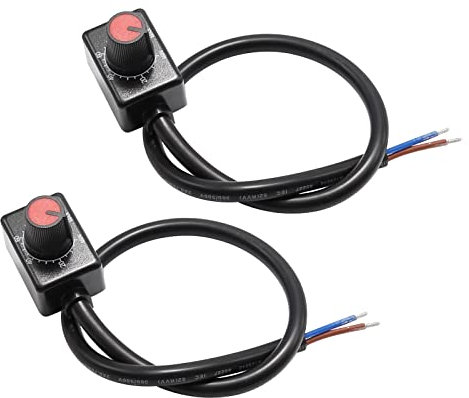 UOIENRT 2 Pcs Knob LED Dimmer, Mini Controller Rotary Switch PWM Dimming Off for DC 0/1-10V Dimmable LED Drivers Electronic Ballasts Controling Interior Light Grow Lamp