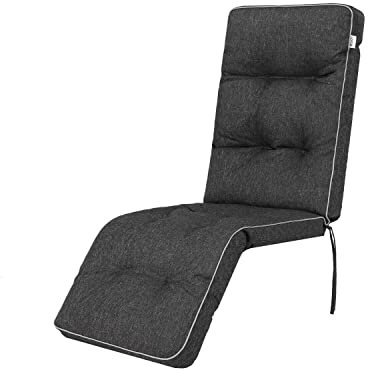 Gartenstuhlauflage Gartenstuhl Auflage Kissen für Gatrenstuhle Stuhlkissen Stuhl Sitzkissen Sitzauflage (1 Stck., Schwarz)