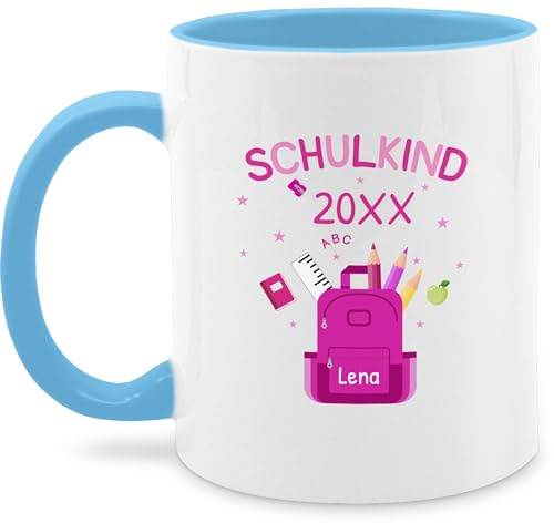 Tasse Tassen 325ml - Einschulung Schulanfang - Schulkind 2026-325 ml - Hellblau - 2023 personalisierte einschulungsgeschenke schulanfänger 2025 häferl mädchen einschulungstasse