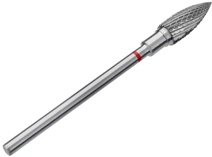 STALEKS PRO - HARTMETALLFRÄSER BIT - FLAMME (KLEINER KREUZSCHNITT) I AUFSATZ FÜR APPARATIVE MANIKÜRE UND PEDIKÜRE I SCHLEIFAUFSATZ FÜR ELEKTRISCHE SCHLEIFGERÄTE I NAIL DRILL BIT (FT10R050/13.5)