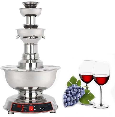 ExoticaBlend Máquina de Fuente de Vino, Fuente de Fiesta de 3 Niveles, Fuente de Fondue de Bebida de Vino Tinto para Celebración de Fiesta Aniversario en Casa