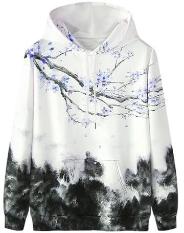 Osheoiso Japan Harajuku Gotico Felpa con Cappuccio da Donna Ragazze Maglione Moda Autunno Streetwear Hip Hop Felpe Maglione Casual Pullover Manica Hoodie Taglia Larga N Viola L