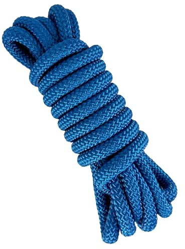 Dickes Paracord-Seil aus Polyester. Blau, 12 mm x 5 m.