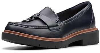 Clarks dam Westlynn BellaLoafer, Marinblå läder, 9.5 Wide