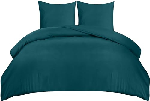 Utopia Bedding Housse de Couette 220x240 cm avec 2 Taies d'oreiller 65x65 cm (Sarcelle)- Parure de lit 220 x 240 cm - Ensembles de Housses de Couette en Microfibre brossée Douce