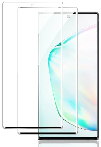 Protector de Pantalla Samsung Galaxy note 10 Plus Accesorios, 2 Piezas Vidrio Cristal Templado, 3D Cobertura Completa, Dureza 9H, Anti-Rasguños, Alta Definición, HD Protección Film