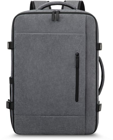 LOVEVOOK Travel Backpack Carry On Luggage Handgepäck Rucksack Tasche, 40L Groß Reiserucksack Kofferrucksack Flugzeug für 17 Zoll Laptop, Reisetasche Koffer Herren Damen Cabin Bag für Reise, Grau