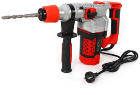Konfiur Martello da 2200 W, trapano a percussione professionale, 220 V, 930 giri/min, martello a scalpello, per metallo, legno e cemento (con 4 trapani, spazzole, cappucci antipolvere e altri