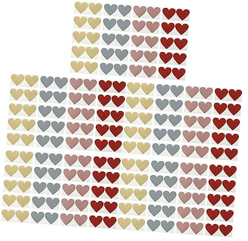 VILLCASE 5 Sets Scratch Heart Shaped Allzweck-aufkleber Etiketten Peel Stick Für Scrapbook-dekorationen 20 Blätter * 5