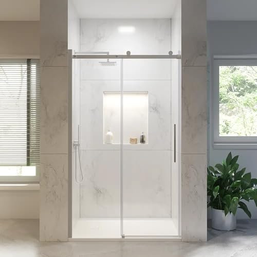 Box Doccia Porta Nicchia 140cm Apertura Scorrevole Vetro Temperato Trasparente 8mm Anticalcare Installazione Reversibile Profili In Alluminio Cromato Altezza 195cm Mod. Creta