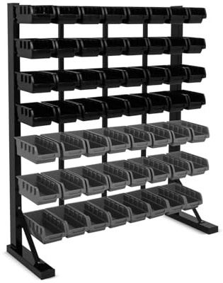 BOUDECH Pal Basic - Scaffale da garage per minuteria, porta attrezzi freestanding con 56 porta utensili