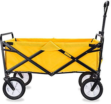 Chariot utilitaire de jardinage avec roues universelles et poignée télescopique grande capacité