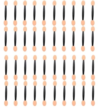 Ögonskuggsapplikator engångsmakeup ögonskuggsborste dubbelsidig svampapplikator med förvaringslåda för kvinnor och flickor (60 st, 6,2 cm)