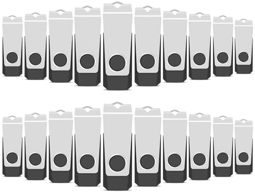 TEWENE USB Memory Stick 8 GB USB Stick 2.0 Flash Drive 20er-Pack, Thumb Drive Pen Drive, USB-Speicher mit Lanyards und Aufklebern