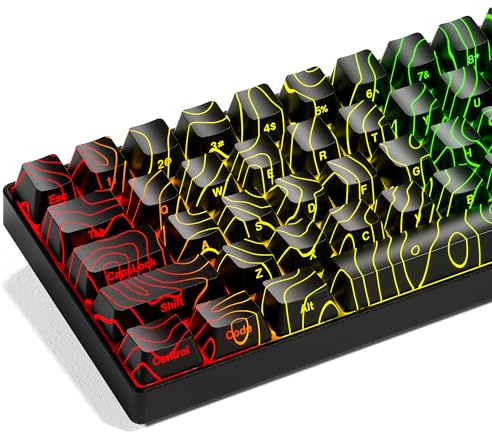XVX Mechanical Keyboard Topographic Keycaps Only with OEM Profile, Keyboard Keys Backlit Keycaps for 60% 65% 75% 80% 96% 100%