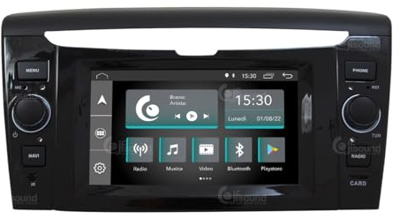 JF Sound - Autoradio Android JF-032LY-X7C - Per Lancia Ypsilon (2011-2023) con Radio e USB di Serie - 6.2 HD - CarPlay/Android Auto via Cavo - GPS - 2GB RAM - 32GB ROM - DAB+ - Prodotto in Italia
