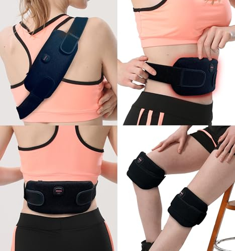 Kivdes Cordless Heating Pad Rechargeable ，Electric Wearable Heat Pad | Cordless Rechargeable Small Heating Pad Belt,Washable Cover,Ultra‑Light Slim, for Women’s Menstrual Cramps Relief Black