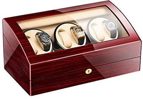 BNCXMO Watch Automatic Drehen Watch Winder 6+7 Storage Box Hülle, selbstwinkelige mechanische Wächterbox mit leiser Motor, 5 verstellbare Modi (a)