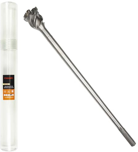 Keewaki Breakthrough Bit – SDS-max Thru-Hole Rotary Hammer Bit, 45mm x 600mm, Heavy-Duty Concrete Core for Masonry and Brick, Includes Storage Tube