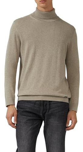 s.Oliver Pull à col roulé en Pur Coton, Marron, L