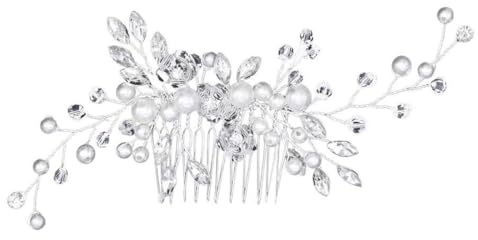 JEYORZY 1 Pcs Accesorios Nupciales, Peine para el Cabello Nupcial, Horquilla De Flor De Perla, Peine de Horquilla de Novia, Nupcial Decorativo Diadema Fiesta de Bodas Pelo de Noche, Simple y Generoso