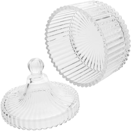 OFFIGAM Porte-Bougies Design Vintage Élégant Chauffe-Plat en Verre avec Couvercle Petit Pot pour Bougie Parfumée Protection Sécurisée Maison Bureau
