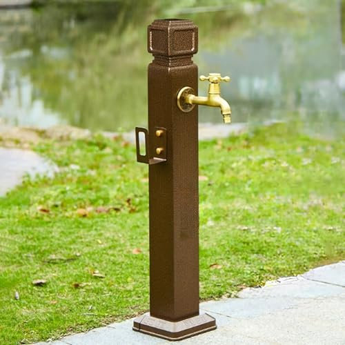 JIAOCKJIAO Columna de Agua para Jardín Exterior, Columna de Agua Cuadrada Vertical con Grifo, Columnas Metálicas de Agua Independientes para Jardín, Columnas de Riego para Fuente/Lavado