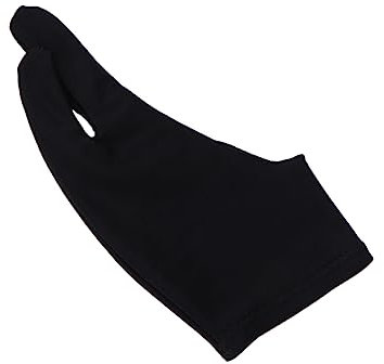 DEARMAMY 2pcs Fouling Drawing Gloves for Artist Sketch Two Finger Curved Gloves for Painting and Drawing
