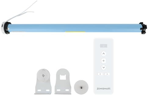 Solar Powered Roller Blinds Motor with Timer/Voice Control 38mm Rechargeable 7KG Electric Tubular Shutter Motor Works with /M1 Hub for Home Automation (Hub Sold Separately)