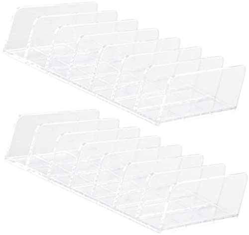 Healifty 2 piezas Organizador de Maquillaje Transparente con Compartimentos para Sombras de Ojos Práctico y Funcional para Almacenamiento Vertical de Cosméticos para Mesas de Maquillaje