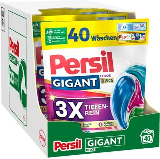 PERSIL Gigant Color DISCS 4er-Set – Waschmittel mit 3x Tiefenrein-Formel – Colorwaschmittel für strahlend reine Wäsche & hygienische Frische in der Maschine