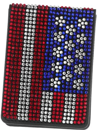 Gatuida Rhinestone American Flag Car Registration Holder Glitter Insurance Card Organizer Scratch-Resistant Vehicle Document Wallet for Men Women
