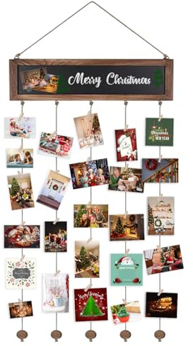 Lamiishop Easter Day Hanging Photo Display with 30 Clips, Personalised Photo Gifts, Diy Card Holder with Clips for Home/School/Office Deco，Happy Easter Day Gifts for Wife/Girlfriend