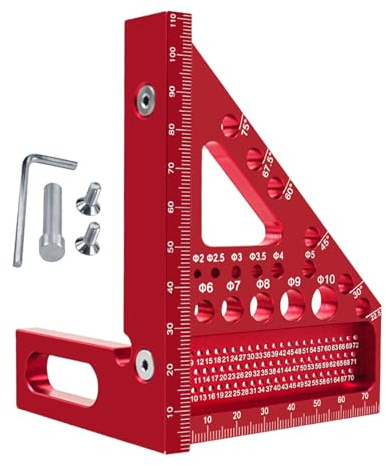 Goniometro quadrato per la lavorazione del legno, Goniometro 3D per la lavorazione del legno | Righello per incisione ad alta precisione in lega di alluminio | Goniometri quadrati accurati, righello q
