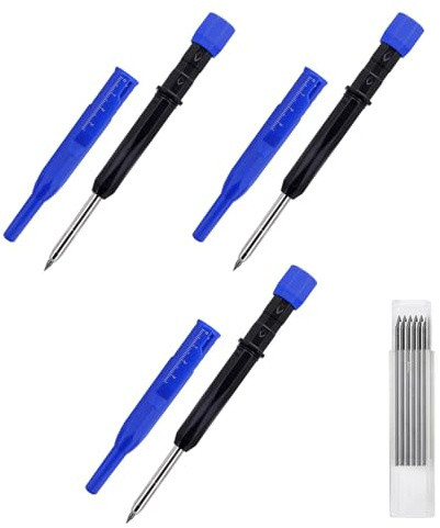 Zenlir Lot de 3 crayons de marquage ABS avec pointe en métal de 2,8 mm de profondeur pour outils de marquage industriels et de menuiserie