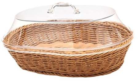 MCMUZKZS Cesta para Servir Alimentos, Imitación de Ratán, Cesta, Cesta de Drenaje, Cesta de Mimbre para Frutas, Ideal para Desayunos, Fiestas Y, 35cmx45cm