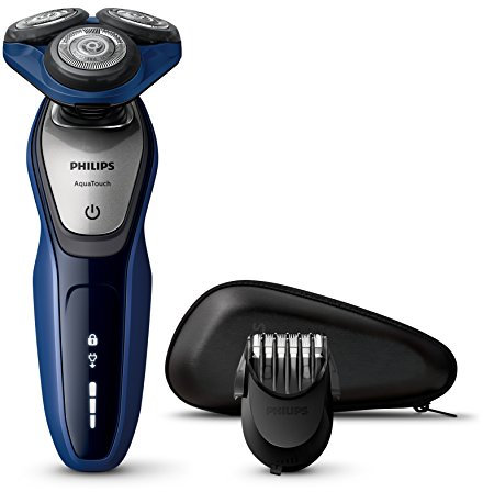 Philips AquaTouch S5600 - Men's shavers (Rotation, 2 Year(s), Black, Blue, Silver, LED, Battery/Mains, Lithium-Ion (Li-Ion))