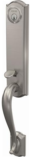 Schlage FCT58CAM619 Custom Camelot Keyed Entry Single Cylinder Half Plate Handleset - Exterior Only