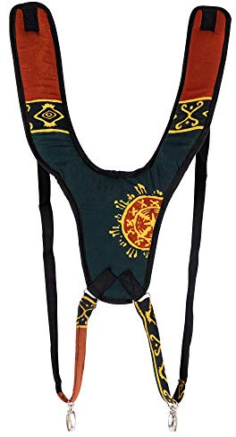 XDrum Djembe Gurt Eco - Schultergurt zum Umhängen von Djemben - mit 2 Metallkarabinern - längenverstellbar von 60 bis 76 cm - bunt | Aus widerstandsfähigem Polyester, 2 Karabinerhaken, Längenverstellbar von 60 bis 76 cm, Breite Schulterriemen: 8 cm